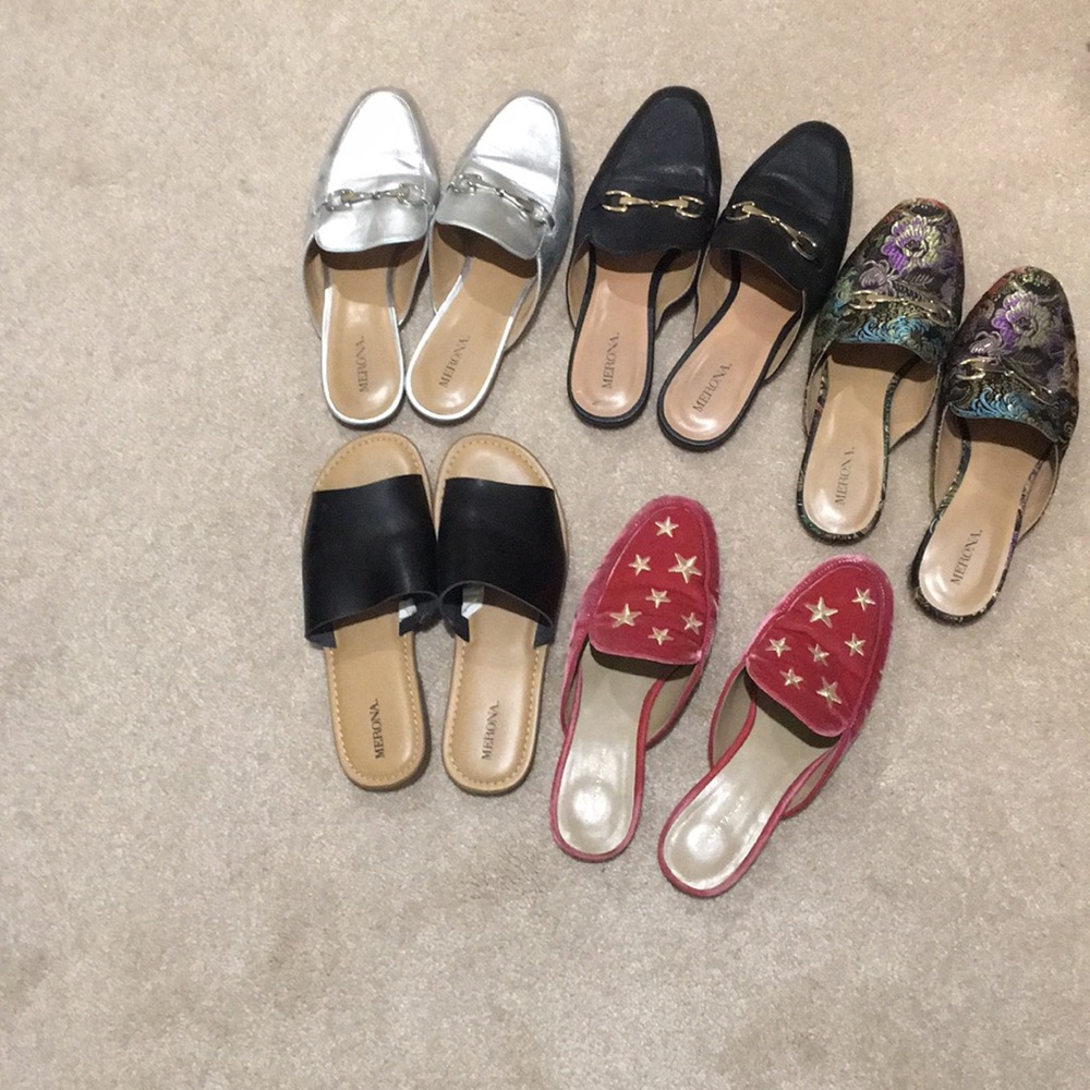 5 pairs of slip on shoes. Size 7